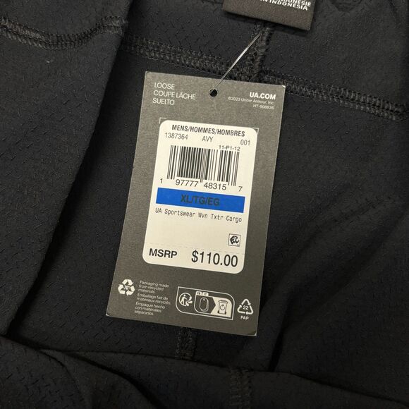 NWT Under Armour Men Woven Textured Cargo Pants XL X-Large Loose Fit D031 -8 - Picture 11 of 16